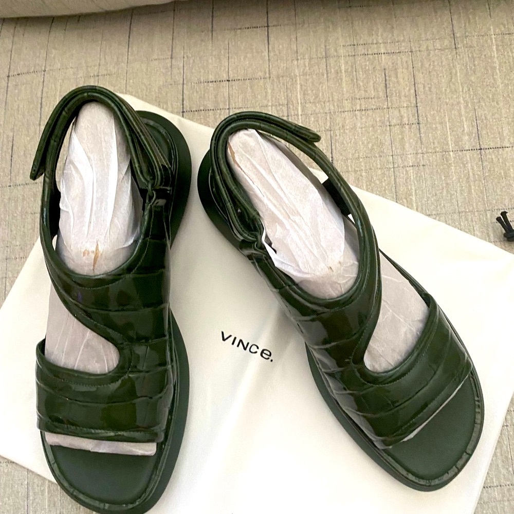 Vince Dark Green Women's Sandals - Picture 8 of 13